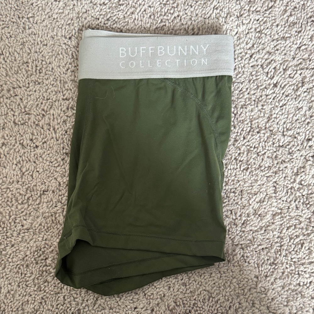 BuffBunny Olive Green Active Shorts - Picture 3 of 3